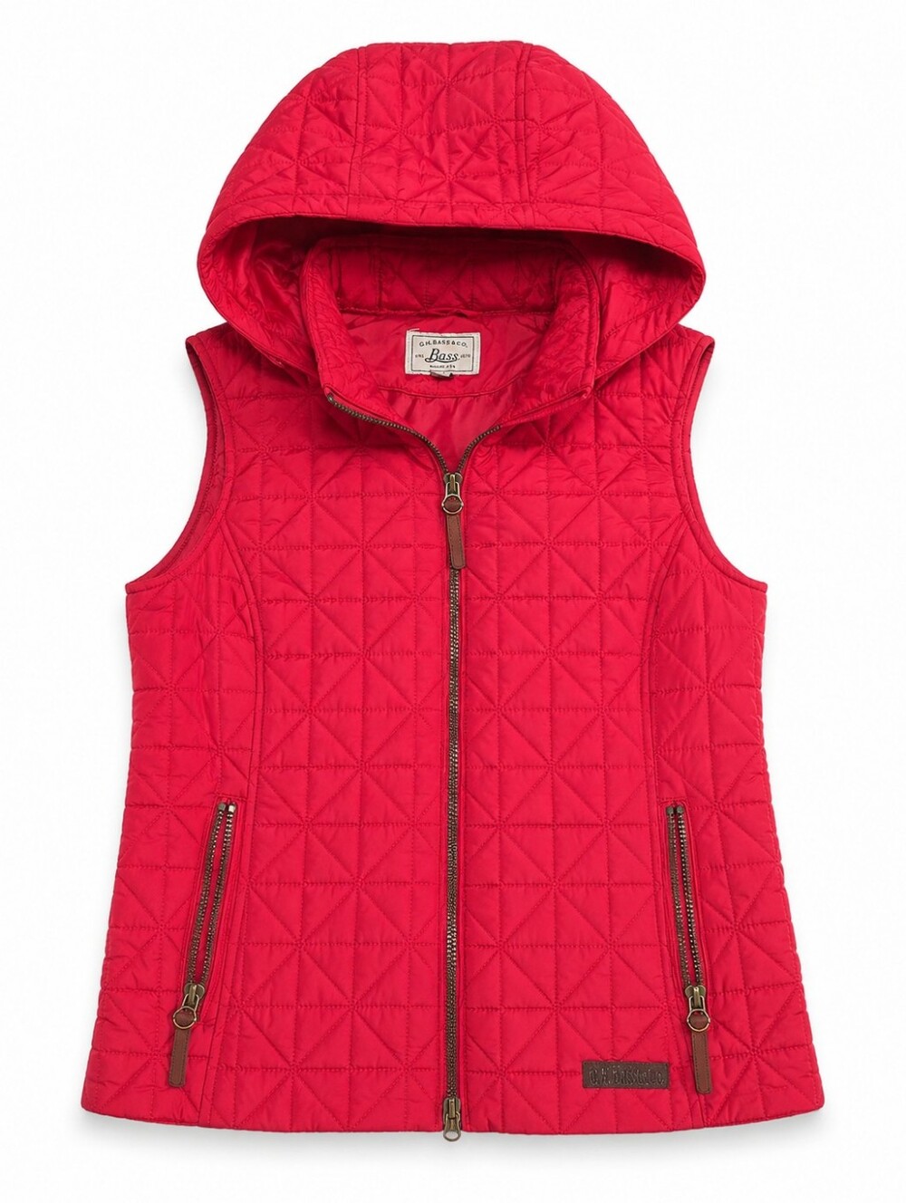 G.H. Bass & Co. Quilted Hooded Vest in Red